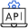 Ícono representando API para conexión de software