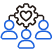 Icono que simboliza la gestión y bienestar del talento humano en las empresas