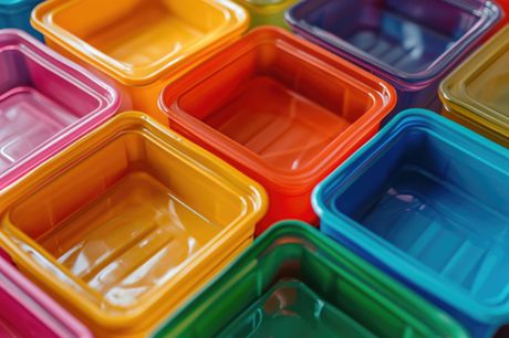 Producción en una planta de fabricación de plásticos