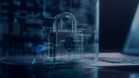 Escudo digital con IA protegiendo redes empresariales contra ciberataques en 2024